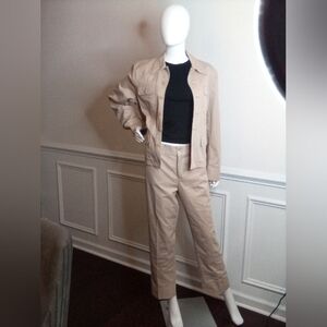 Women's Tan Ralph Lauren 2pc Pants Sz.10 & Jacket Sz.XL